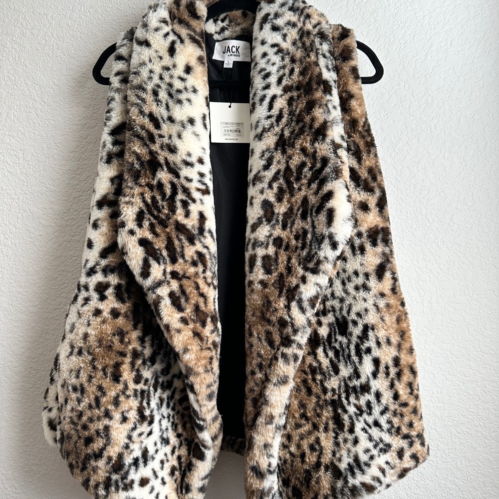 Leopard fur vest NWT